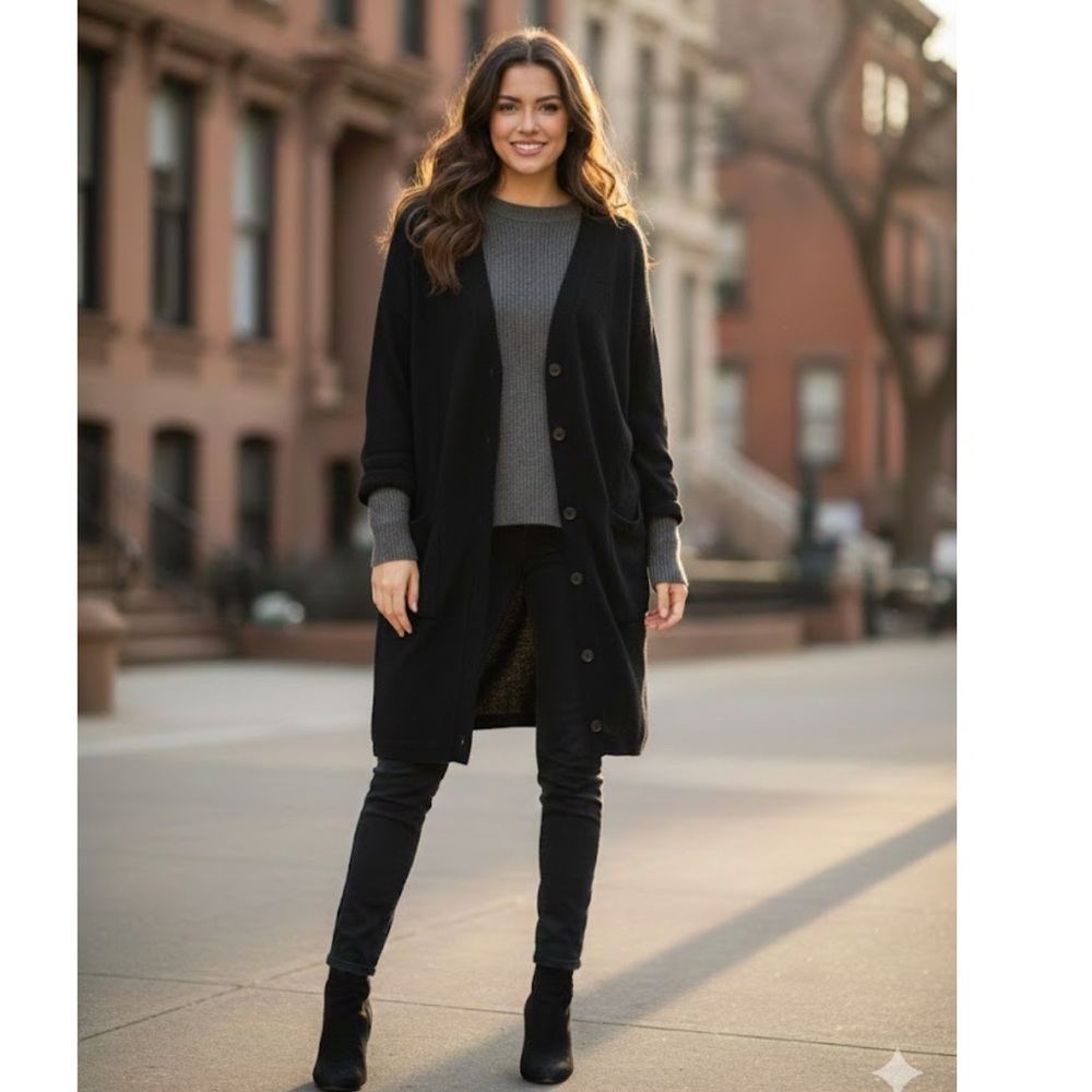 NWT‎ Mouchette Elegant Black Women's Cardigan size M